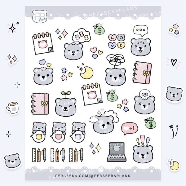 KIT: Cute Functional Planner Stickers - Work & Doodles Set - Image 4