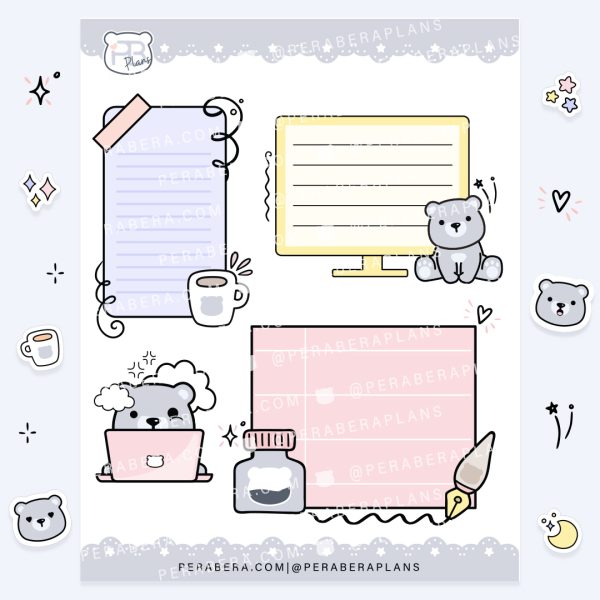 Notes: Cute Functional Planner Stickers - Work & Doodles - Image 2