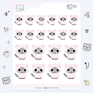 Alli Cat: Character Planner Stickers - Bear Hoodie