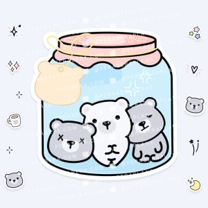 Die Cut: Single Large Stickers - Beary Jam