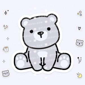 Die Cut: Single Large Stickers - Sitting Bear