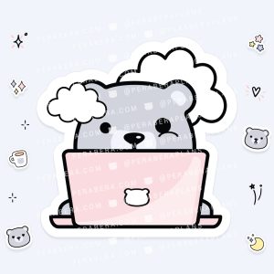 Die Cut: Single Large Stickers - Beary Hard Work