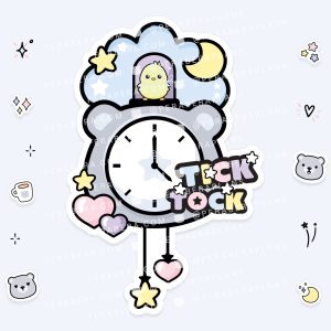 Die Cut: Single Large Stickers - Tick Tock Clock