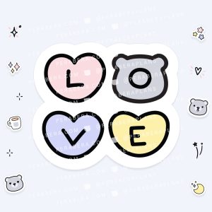 Die Cut: Single Large Stickers - PB LOVE