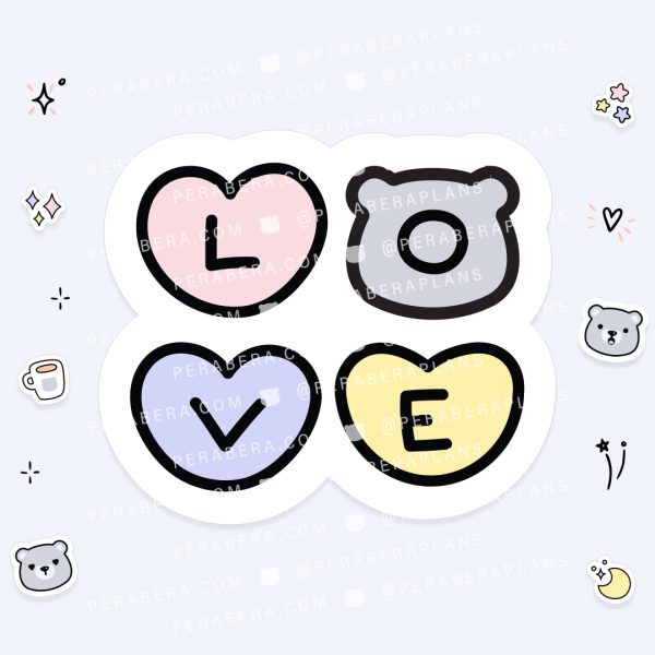 Die Cut: Single Large Stickers - PB LOVE