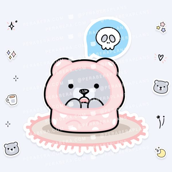Die Cut: Single Large Stickers - Scaries Bear