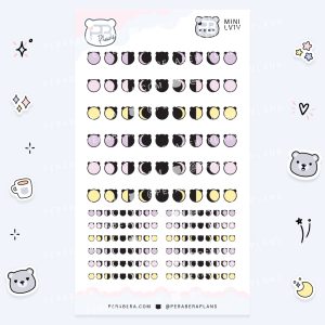 MINI-Doodles: Cute Doodle Planner Stickers - Violet Moon Phases