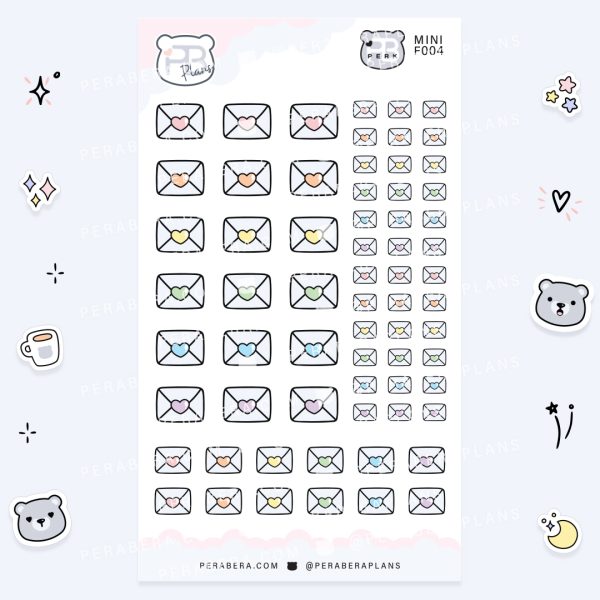 MINI-Doodles: Cute Doodle Planner Stickers - Pastel Envelopes