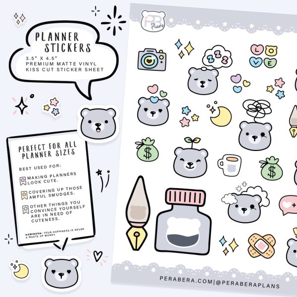 Doodles: Cute Functional Planner Stickers - Pink Frill