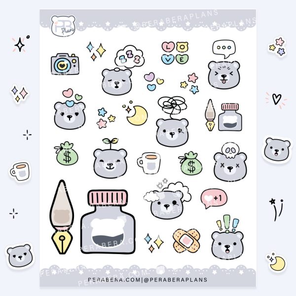 Doodles: Cute Functional Planner Stickers - Pink Frill - Image 2