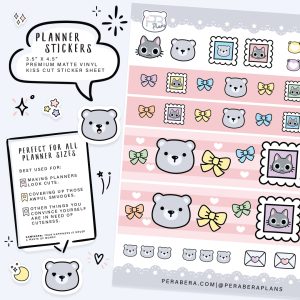 Tape Strips: Cute Functional Planner Stickers - Pink Frill
