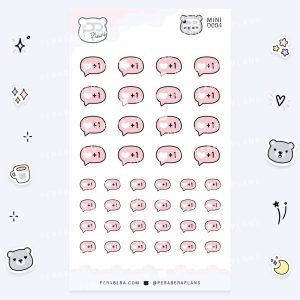 MINI-Doodles: Cute Social Likes Planner Stickers - Pink