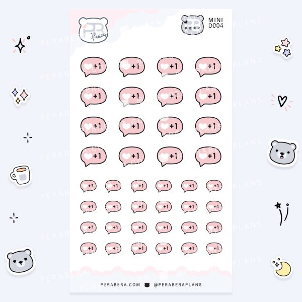 MINI-Doodles: Cute Social Likes Planner Stickers - Pink