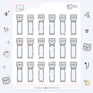 Functional: Cute Functional Planner Stickers - Bear Book Label
