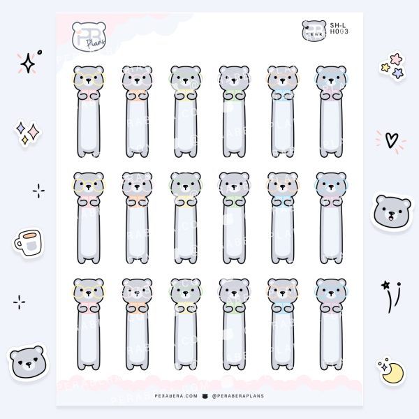 Functional: Cute Functional Planner Stickers - Bear Book Label