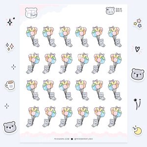 Doodles: Celebration Planner Stickers - Bear Balloons