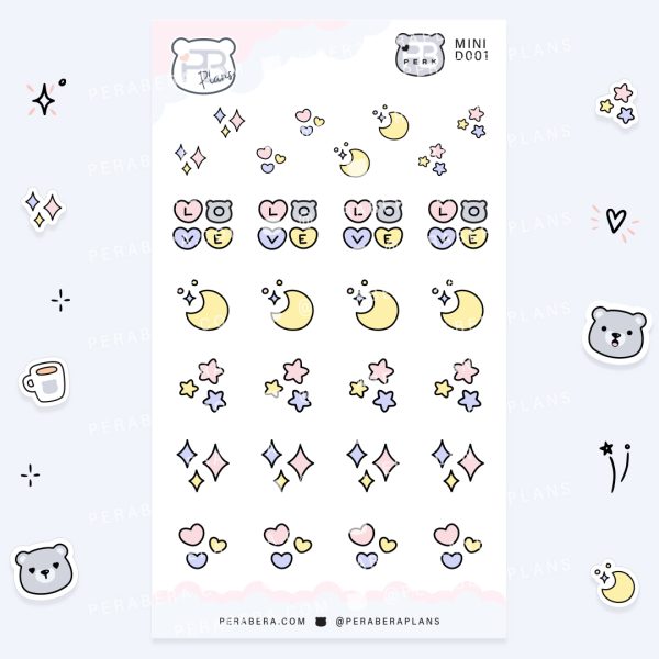 MINI-Doodles: Cute Doodle Planner Stickers - Mix 2