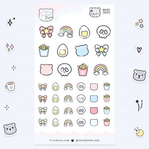 MINI-Doodles: Cute Doodle Planner Stickers - Mix