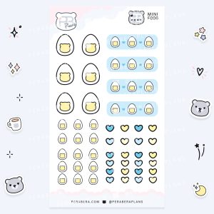 MINI-Doodles: Cute Doodle Planner Stickers - Eggs