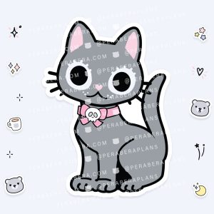 Die Cut: Single Large Stickers - Alli Cat Skull Bow