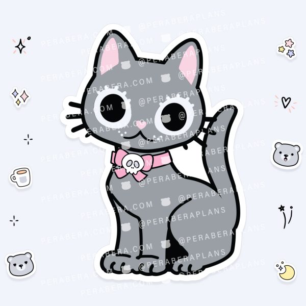 Die Cut: Single Large Stickers - Alli Cat Skull Bow