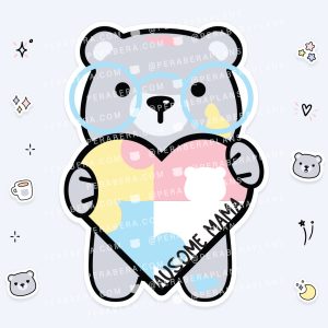 Die Cut: Single Large Stickers - Autism Awareness Ausome Mama