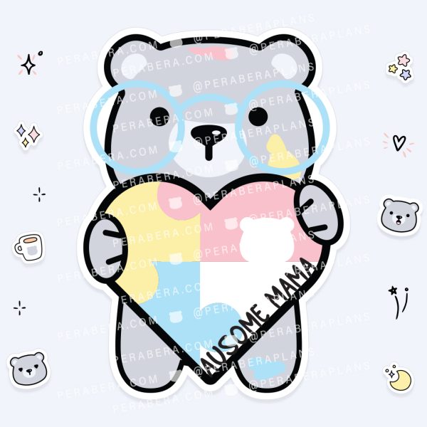 Die Cut: Single Large Stickers - Autism Awareness Ausome Mama