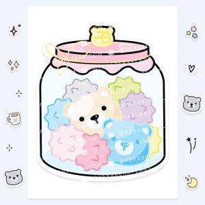 Die Cut: Single Large Stickers - Candy Jar Bears