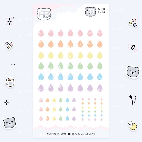 MINI-Doodles: Cute Droplet Functional Bullet List Stickers