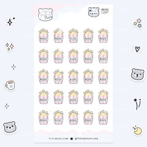MINI-Doodles: Cute popcorn Functional Bullet List Stickers