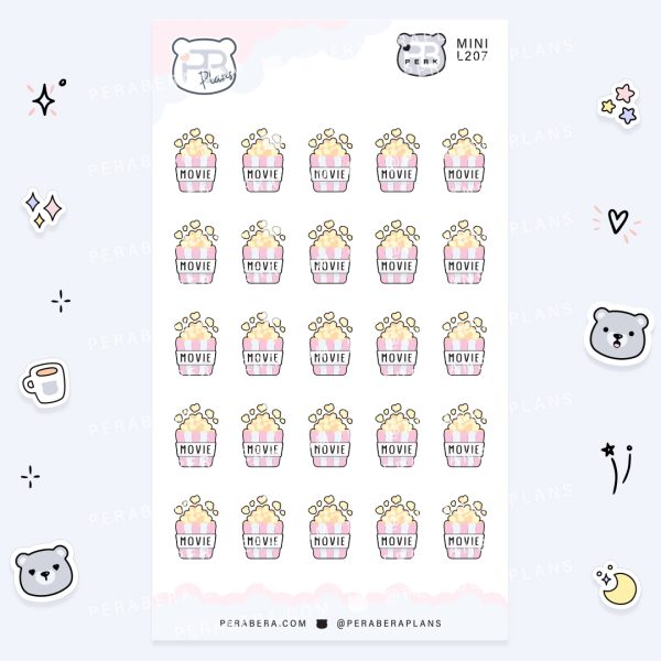 MINI-Doodles: Cute popcorn Functional Bullet List Stickers