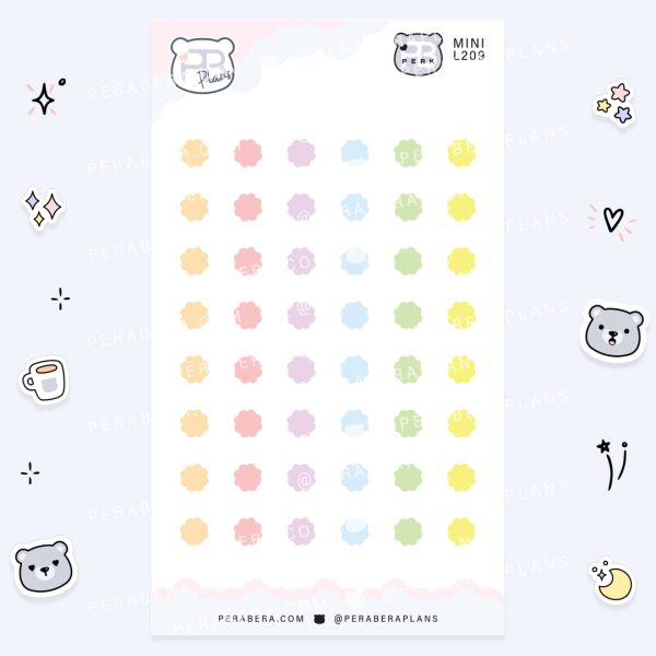 MINI-Doodles: Cute Pastel Flower Functional Bullet List Stickers