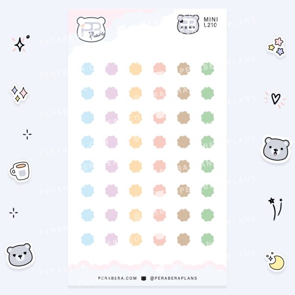 MINI-Doodles: Cute Vintage Flower Functional Bullet List Stickers