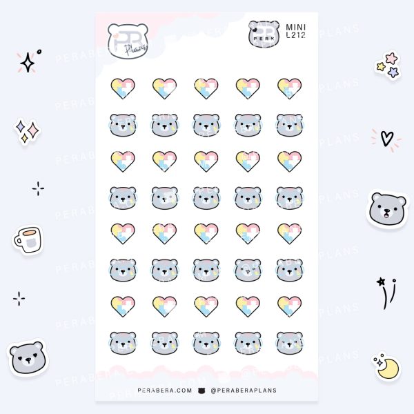MINI-Doodles: Cute Autism Awareness Ausome Mama Functional Bullet List Stickers