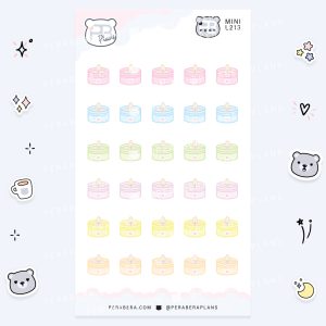 MINI-Doodles: Cute Pastel Candle Self Love Functional Bullet List Stickers