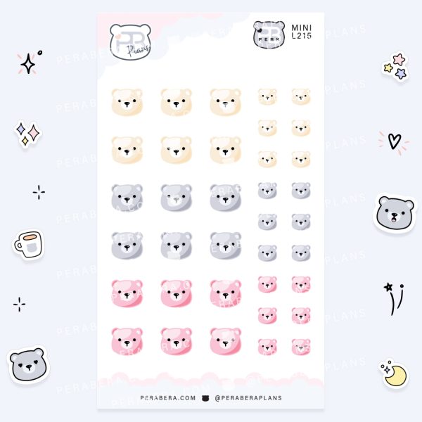 MINI-Doodles: Cute Candy Bear Functional Bullet List Stickers