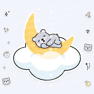 Die Cut: Single Large Stickers - Sleepy Moon Bear