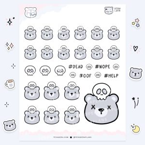 Cute Functional Skull Bear Stickers