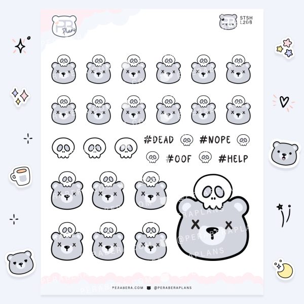 Cute Functional Skull Bear Stickers