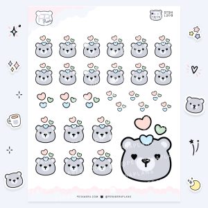 Cute Functional Hearts Bear Stickers