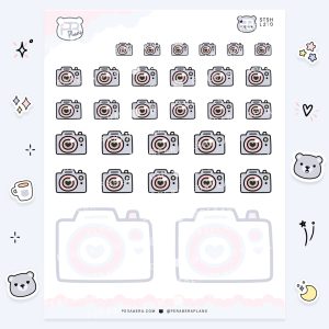 Notes: Cute Functional Pastel Camera Stickers and Notes