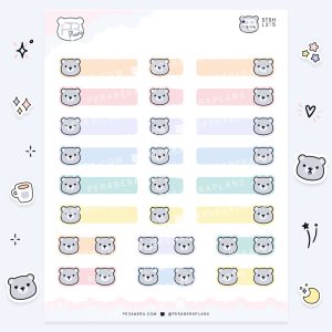 Cute Functional Pastel Bear Label Stickers