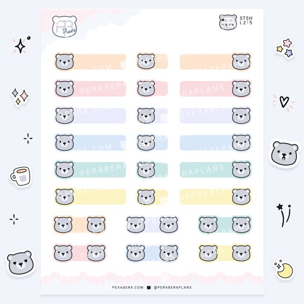 Cute Functional Pastel Bear Label Stickers
