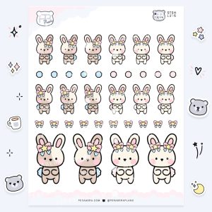 Cute Functional BunBun Bunny Stickers