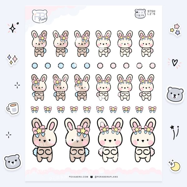 Cute Functional BunBun Bunny Stickers