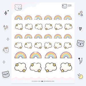 Cute Functional Rainbow and Cloud Stickers