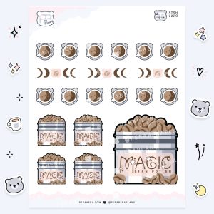Cute Functional Magic Bean Potion Stickers