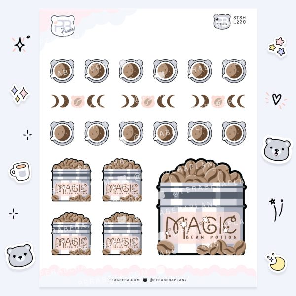 Cute Functional Magic Bean Potion Stickers