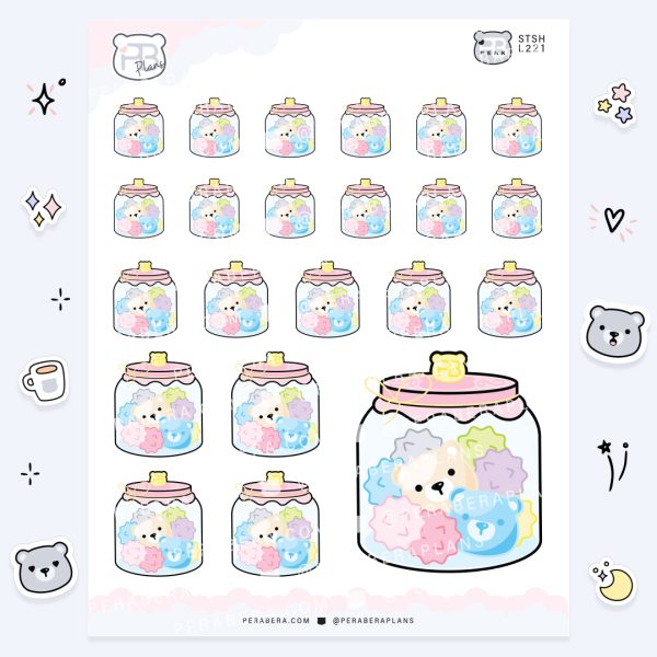 Cute Functional Candy Jar Bear Stickers