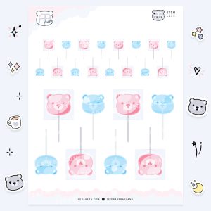 Cute Functional Lollipop Bear Stickers